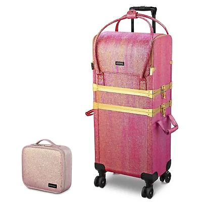 Byootique Rolling Makeup Train Case Portable Cosmetic Bag Set Travel Artist • $269.90