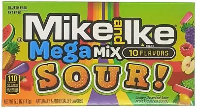 12x Mike & Ike Mega Mix Sour 10 Flavors Gluten And Fat Free Chewy Candy 141g • $44.88