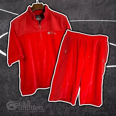 ECKO FUNCTION Vintage Rare Red Velour Shirt & Short Set Ecko Unlimited XL • $99.99