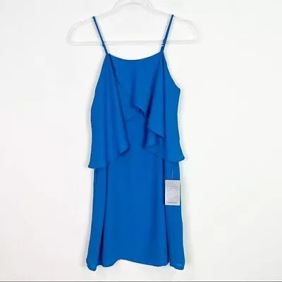 Mary & Mabel Blue Sleeveless Ruffle Front Dress Womens Sz Xs Nwt • $24.99