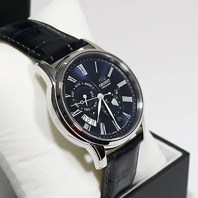 Orient Sun And Moon Blue Dial Automatic Men's Watch RA-AK0011D10B • $299.99