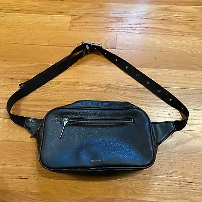 RARE Matt & Nat Belt Bag Pouch Vegan Leather Black Adjustable • $39.98