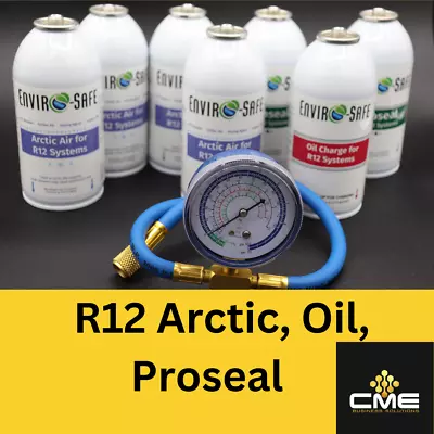 Envirosafe Arctic Air For R12 Auto AC Refrigerant Proseal & Oil & Brass Gauge • $119