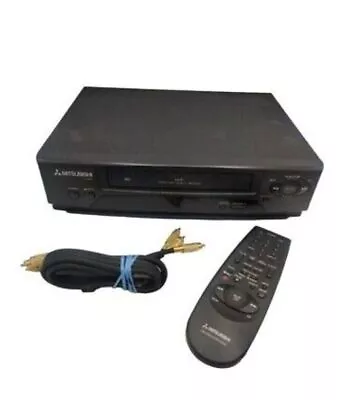Mitsubishi HS-U420 VHS VCR 4-Head Hi-Fi VHS Recorder Remote AV Cables Bundle🚚💨 • $80