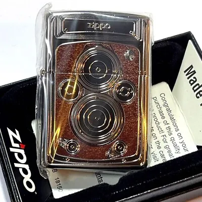 Zippo Oil Lighter Camera Brown Antique Old Design Regular Case Japan • £75.95