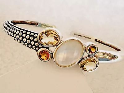 Michael Dawkins Sterling Silver Cuff W/ Citrine Lemon Quartz And MOP Gemstones • $140