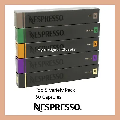 $62.99 • Buy New 50 Capsules Nespresso Coffee Best Variety Pack Mixed Pod - Top 5 Popular