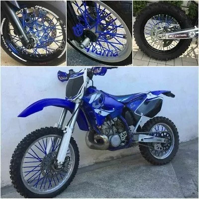 Blue Motorcycle Enduro Wheel Rim Shrouds Skins Covers For Honda Yamaha Kawasaki • $11.77