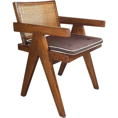 Vintage PIERRE JEANNERET Teak Conference Chair Chandigarh India 1952-56 • $4950