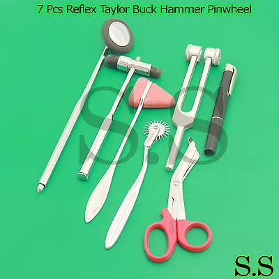 Set Of 7 Pcs Reflex Taylor Babinski Queen Square Buck Hammer Pinwheel Penlight • $27.70