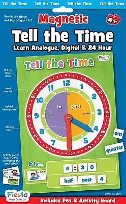 £11.97 • Buy Magnetic Tell The Time Teaching Learning Activity Clock Chart By Fiesta Crafts