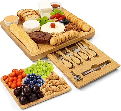 $28.97 • Buy Utopia Kitchen Bamboo Cheese Board Set Large Charcuterie Boards & Cheese Platter
