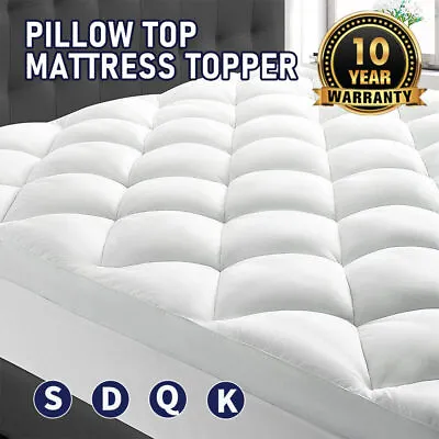 $49.99 • Buy Extra Thick Bed Pillowtop Matress Mattress Topper Protector King Single Queen D
