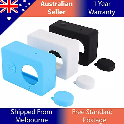 Silicone Rubber Camera Case Housing With Protective Lens Cover Cap For Xiaomi Yi • $15.50