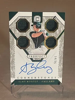 2019 Panini Cornerstones SEAN MURPHY Quad Relic Autographs /25 RC - A's Braves • $19.99