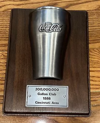 Vintage Coca Cola 2 Million Gallon Club Award Plaque- Cincinnati  • $48