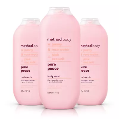 Method Body Wash Pure Peace Paraben And Phthalate Free 18 Oz (Pack Of 3)Deto • $42.99