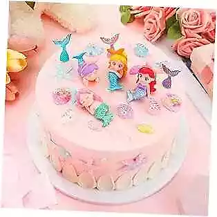 24 Pcs Mermaid Tail Cake Topper Star Conch Cake Cupcake Toppers Sea Cute • $15.58