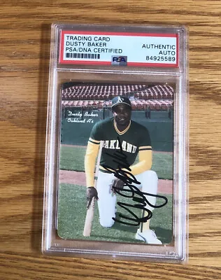 1986 Mother’s Cookies Dusty Baker #3 Oakland A’s PSA / DNA Certified AUTO • $59.99