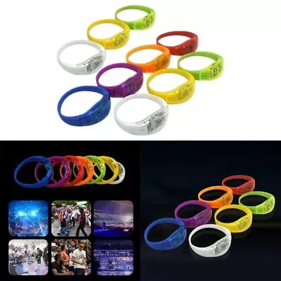 SALE LED Light Up Bracelets Sports Disco Party Glow Flashing Wristband Kids Gift • $16.32