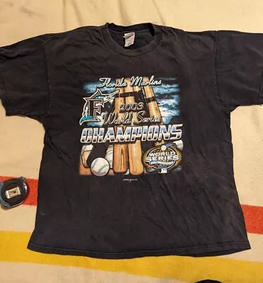 Vintage Florida Marlins 2003 World Series Champions Tee Size XL Mens T Shirt • $16.88
