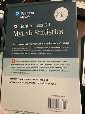 Mystatlab 9780135189696 For 9780135163825 Stats Data & Models 5th Edition • $55