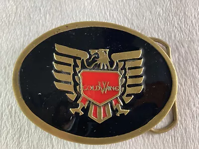 GOLD WING Belt Buckle Honda Black & Red On Gold 1986 #8661 Motorcycle Biker • $14.95