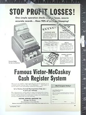 1957 VINTAGE AD Victor McCaskey Cash Register System Texaco Gas Service Station • $12.50