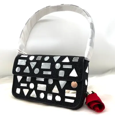 AUTH NWT $298 Staud Tommy Mirror Mosaic & Bead Embellish Shoulder Bag-Multi • $259.99