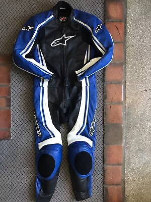 Alpinestars Mens 2-Piece Motorcycle Road Racing Leathers Track Day Suit Eur 56 • $330