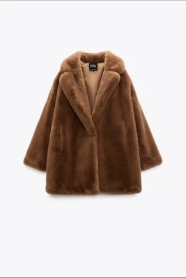 $95 • Buy Zara Faux Fur Coat Size Xs