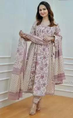 Indian Anarkali Kurti Pant Dupatta Afghani Salwar Kameez Party Wedding Dress • $64.69