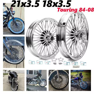 Touring Bagger 21 & 18 Fat Spoke Wheels Rims For Harley Road King Glide Classic • $620.99