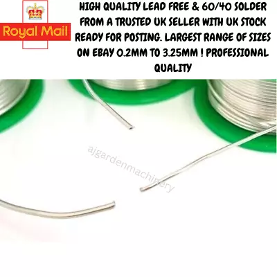 Solder Wire LEAD FREE & 60/40 TIN LEAD Electrical Hobby DIY Repairs 0.2 - 3.25mm • £3.29