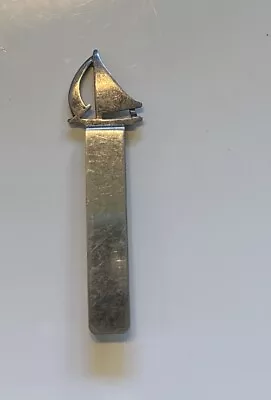 Vintage Rare Sterling Silver Leonore Doskow Hand Made Nautical Sailboat Tie Bar • $49.99