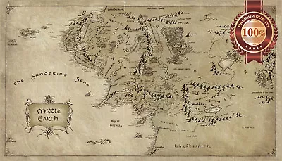 $23.95 • Buy Middle Earth Lord Of The Rings Lotr Map Hobbit Home Print Art Premium Poster