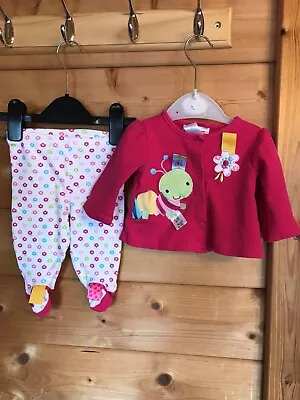 In Good Condition Taggies Girls Cardigan And Trousers With Feet Set Age 3 Months • £7.50