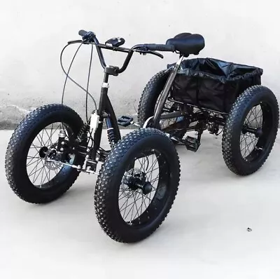 Lightweight Fat Tire 6 Speed Pedal 4 Wheel Off Road Quad Bike Bicycle • $1499
