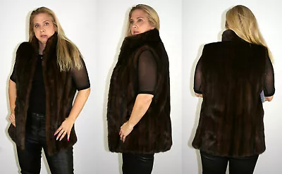 Brand New Mahogany Mink Fur Vest Size Medium 6 8 M Efurs4less • $799.99