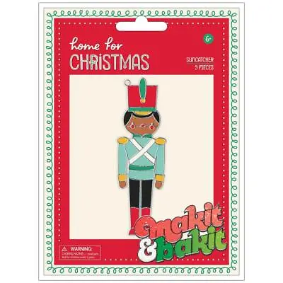 DIY Makit & Bakit Christmas Soldier Stained Glass Kids Suncatcher Kit • $11.95