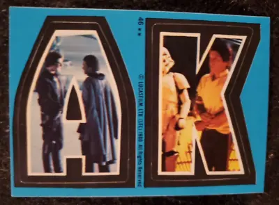 STAR WARS: EMPIRE STRIKES BACK Letter Sticker Card / 1980 Topps #46 -  A  &  K  • $2.50