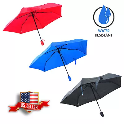 42  Automatic Open Mini Umbrella Push Button Rain Gear Water Resistant • $9.95