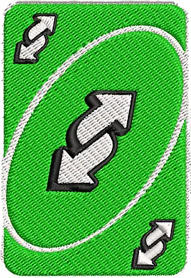 Uno Reverse Card (Green) Custom Embroidered Patch (Board Game Card) Meme 3in • £14.24