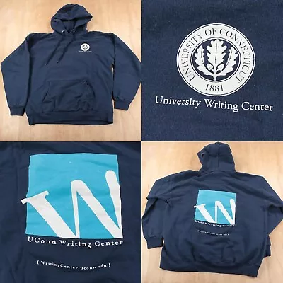 Vtg Y2k University Of Connecticut UConn Writing Center Hoodie Sweatshirt MEDIUM • $24