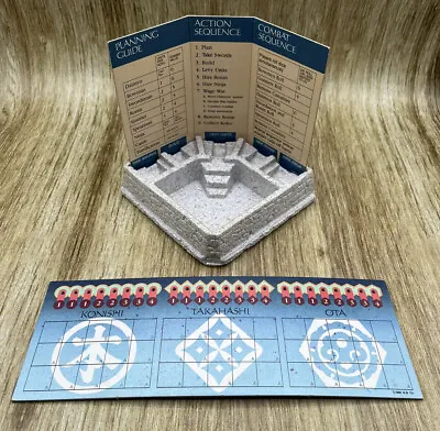 MB 1986 Shogun Board Game Parts Replacement Reference Screen & Army Card Blue • $10.99