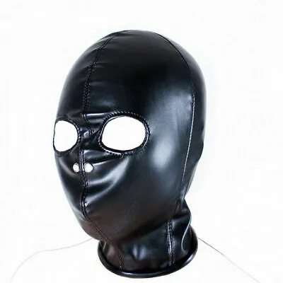 Masquerade PU Leather Hooded Headgear Mask Party Cosplay Nightclub Costumes Prop • $20.99