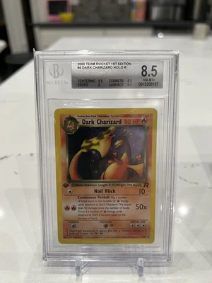 $150 • Buy Pokemon Dark Charizard 1st Edition Holo 4/82 Beckett 8.5 BGS Not PSA Near Mint