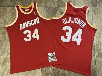 Houston Rockets Hakeem Olajuwon Red Vintage Throwback #34 Jersey • $45.97