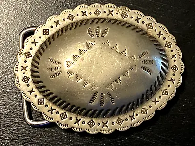 RARE Vintage Trinity Belt Buckle Southwestern Style Silver Tone NICE • $34.99