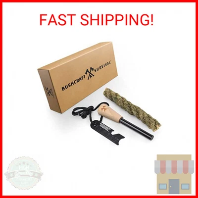 $25.58 • Buy Bushcraft Survival Gear Ferro Rod Fire Starter | Flint And Steel Campfire Starte